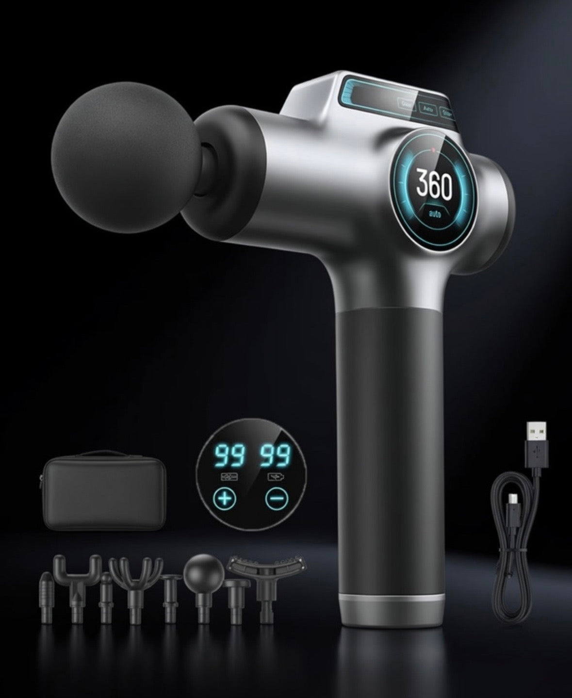Pistolet de Massage Musculaire Professionnel – 99 Vitesses – Récupération Rapide PulseRelax