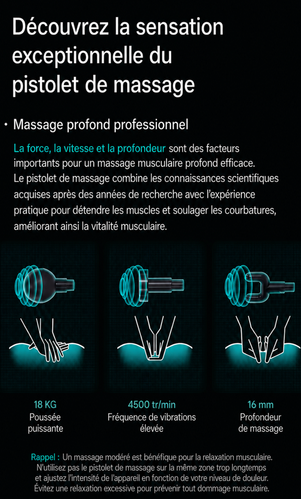 Pistolet de Massage Musculaire Professionnel – 99 Vitesses – Récupération Rapide PulseRelax